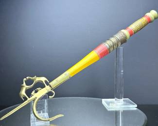 Vintage Ankush Elephant controller tool made of brass & wood from India