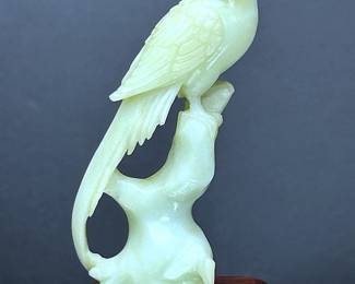 Small Chinese Carved Jade Parrot 