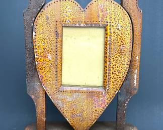 Old Tramp Art Carved Wooden Photo Frame