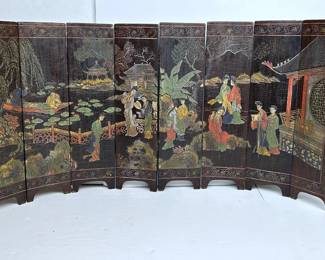 Antique Chinese wooden panel screen 