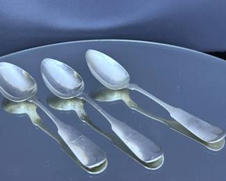 Antique 19th century coin silver spoons