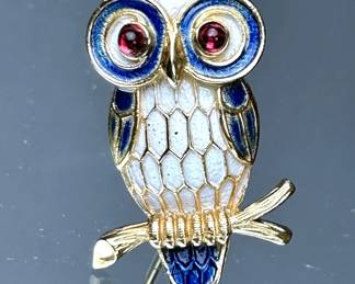 Vintage Trifari Owl Brooch 