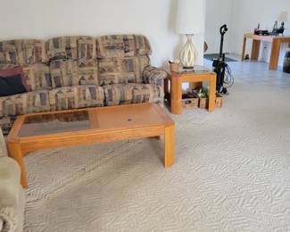wood coffee table and side stand