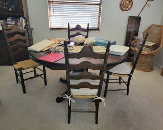wood ladderback chairs w/table