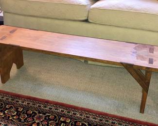 Handmade wooden bench /coffee table by upstate NY woodworker (48”L, 10.5”D, 13”H)