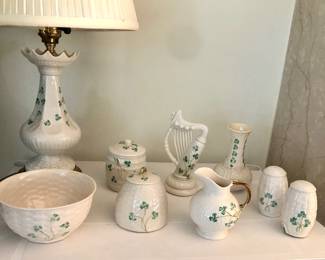 Belleek shamrock Irish porcelain - there’s even a lamp!
