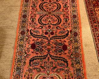 Pink wool rug (runner) 29” x 85”