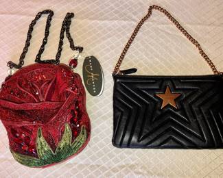Mary Frances “Rose Bud” beaded purse, Stella McCartney quilted purse