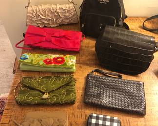 Purses by Henri Bendel, Badgley Mischka, Bottega Veneto, Kate Spade