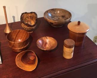 Handmade wooden bowls & jars