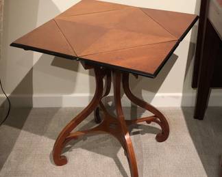 Baker side table with leaves up (23” square)