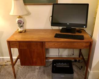 Vintage Drexel desk (48”L, 20”D), Portmeirion lamp, Dell Inspiron 24 /5459 computer, Brother printer