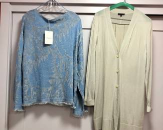 Lafayette 148 sweaters - blue is new-with-tag, tan is silk & cashmere