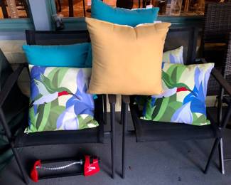 Colorful patio pillows - some Sunbrella