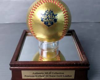 2012 MLB All-Star Game 24 Karat Gold Leather Baseball 
