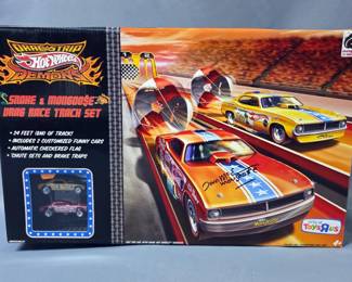 Autographed Licensor Sample Hot Wheels Dragstrip Demons Snake And Mongoose Drag Race Track Set 
