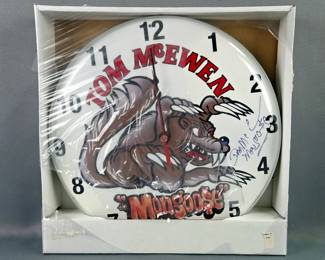Tom McEwen 'Mongoose' Autographed Clock 