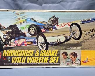 Autographed Hot Wheels Mongoose And Snake 2 Wild Wheelie Set 