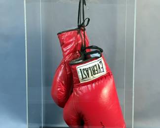 Muhammad Ali (HOF) Autographed Boxing Gloves, In Display Case 