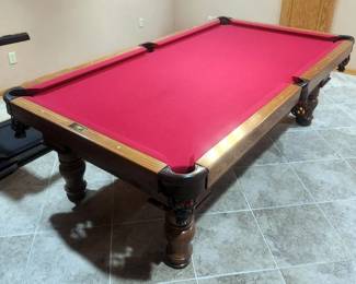 A.E. Schmidt Co. Spirit Pool Billiards Table With Cue And Scoring Rack, Cues, Balls, Chalk, Brushes, Ball Rack, Cover 