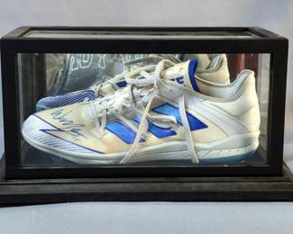 Whit Merrifield Kansas City Royals Autographed Cleat With MLB Authentication Sticker, In Display Case 