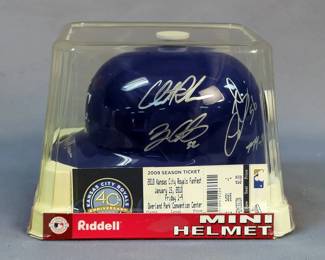 Kansas City Royals Autographed Mini Helmet With Royals 2010 Fanfest Ticket 