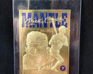 1996 Bleachers Card Corp Mickey Mantle 23K Gold Foil Card 