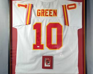 Trent Green Autographed Kansas City Chiefs Jersey With Trading Card 