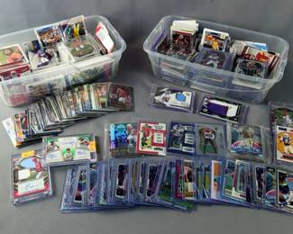 Football, Basketball And Baseball Sports Trading Cards, Various Players, Contents Of 2 Tubs 