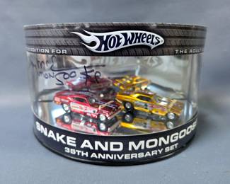 Autographed Hot Wheels Snake and Mongoose 35th Anniversary Set 
