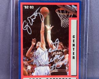 Kansas Jayhawks Autographed Basketball And Trading Cards, Including Roy Williams (HOF) 