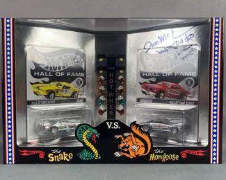Autographed Hot Wheels Hall Of Fame Snake vs Mongoose Set 