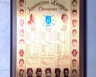 1980 Kansas City Royals American League Champions Commemorative Plaque 