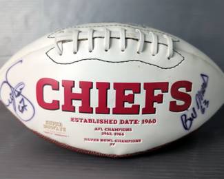 Kansas City Chiefs Autographed Football With Display Case 
