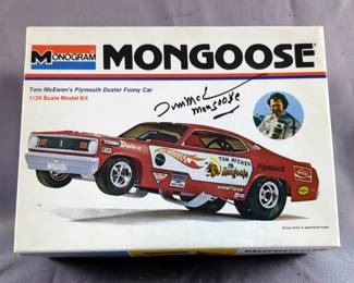 Autographed Monogram Mongoose Tom McEwen's Plymouth Duster Funny Car 1/24 Scale Model Kit 