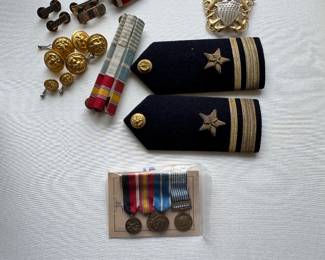 Military bars medals and epaulets 