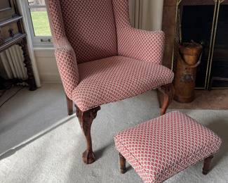 Chippendale-style wing chair