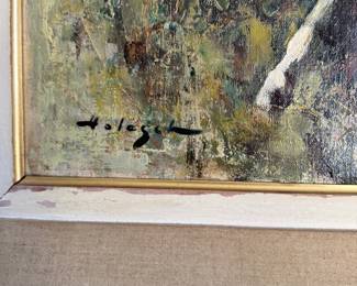 Denes De Holesch (Hungarian, 1910-1983), oil  29"h x 25.5"w