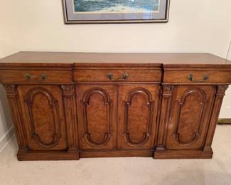 Karges burled walnut sideboard 35.5"h x 6' long x 19"d