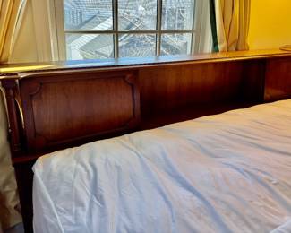 Vintage king headboard with sliding cabinet doors