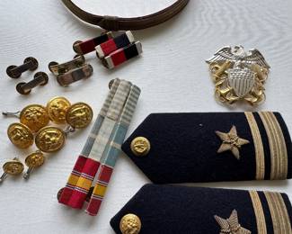 Military bars medals and epaulets 