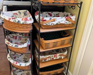 Longaberger baskets with stands
