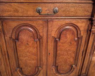 Karges burled walnut sideboard 35.5"h x 6' long x 19"d