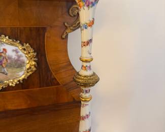 Diminutive French ormolu and porcelain mounted hutch