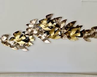 Vintage Curtis Jere Flock of Birds wall sculpture   65" long