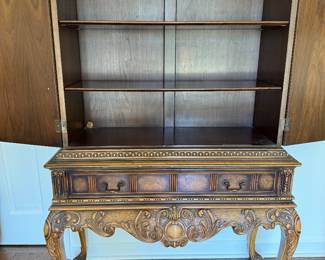 Carved Chinoiserie cabinet    5'4"h x 40"w x 17"d
