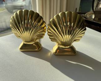 Baldwin brass shell bookends