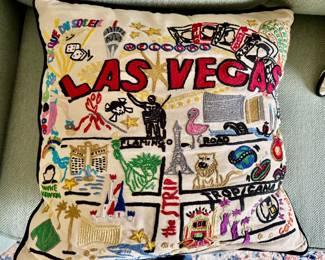 Catstudio embroidered Las Vegas pillow