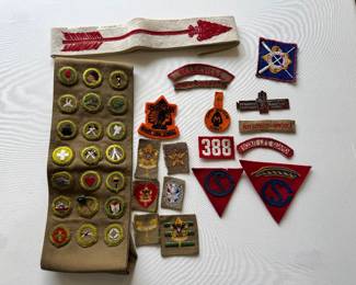 Boy Scout badges, sash