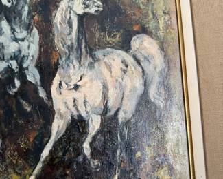 Denes De Holesch (Hungarian, 1910-1983), oil  29"h x 25.5"w